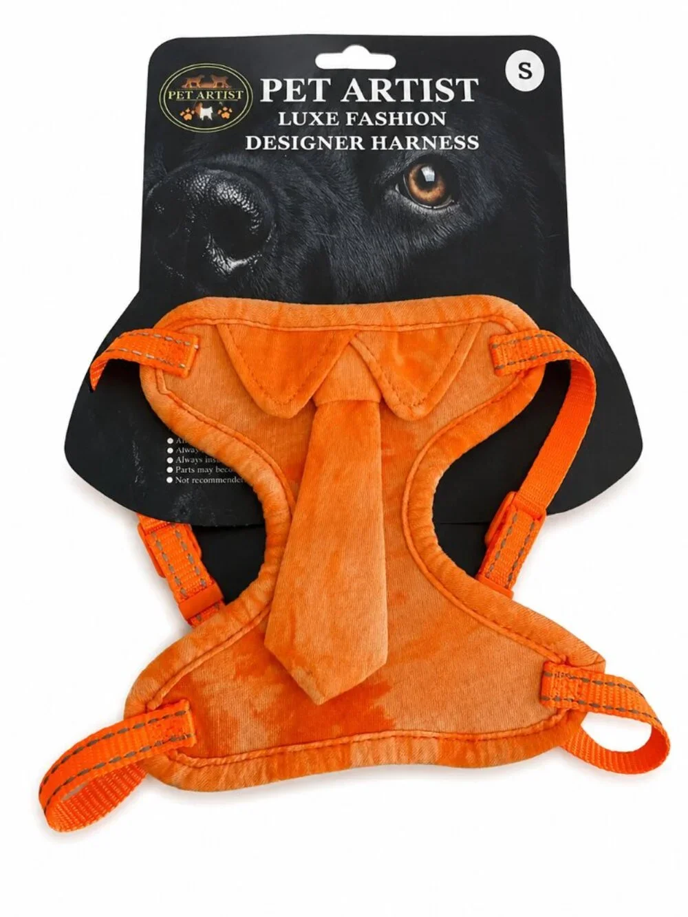 Luxe Orange Dog Harness, XS